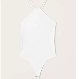 Abercrombie seamless white halter bodysuit
